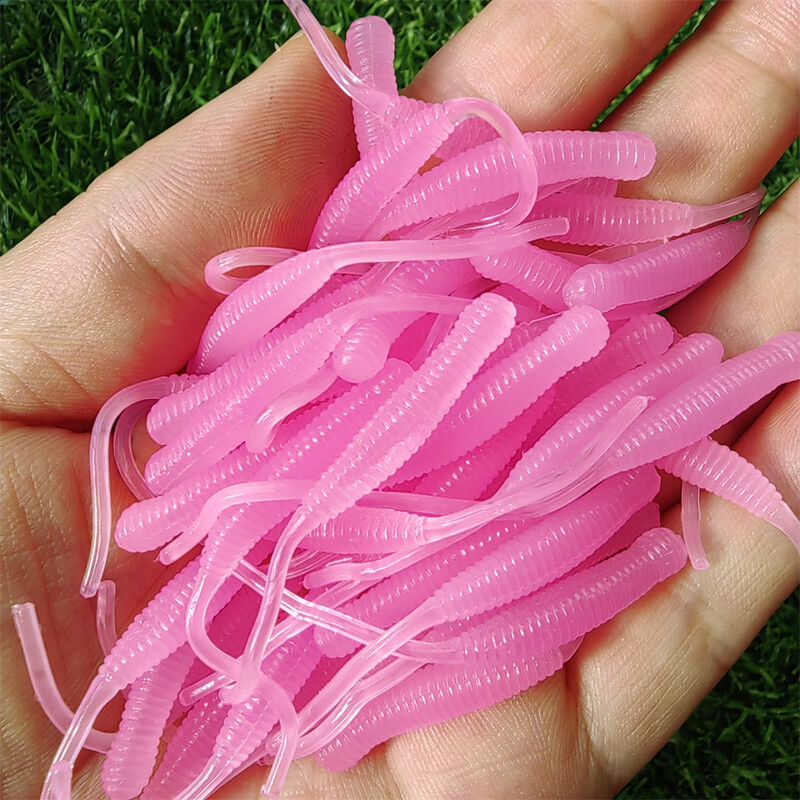 MUKUN 10 ks/balenie rybárskej návnady mini mäkký červ 0,45 g 53 mm ihlový chvost mäkká návnada na skalné ryby, umelá návnada na oceánske skaly