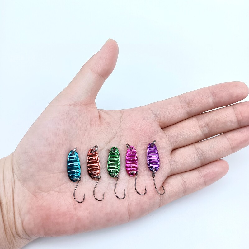 DUODUOYU 1 KOM Mini jigging mamci za ribolov 1,5 g/2,5 g/3,5 g/5 g metalni mamac s žlicom s jednom udicom, umjetni mamac, ribolovni pribor