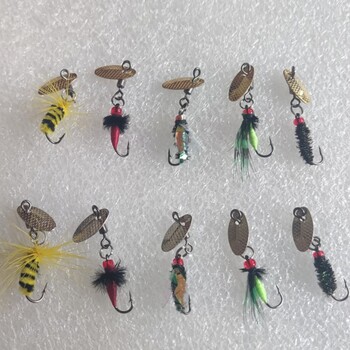 5PCS Бионични фалшиви примамки за насекоми Bionic Bee Lures Кука за мухи с крила Scud Fly Bug Стръв за насекоми Изкуствена примамка за червей Риболовни принадлежности