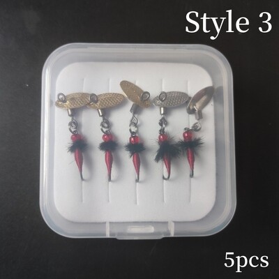 5 bucăți Naluci false pentru insecte bionice Naluci bionice pentru albine Cârlig pentru zburătoare cu aripi Scud Fly Bug Momeală pentru insecte Vierme artificial Naluci de pescuit