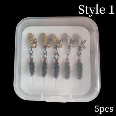 5 bucăți Naluci false pentru insecte bionice Naluci bionice pentru albine Cârlig pentru zburătoare cu aripi Scud Fly Bug Momeală pentru insecte Vierme artificial Naluci de pescuit