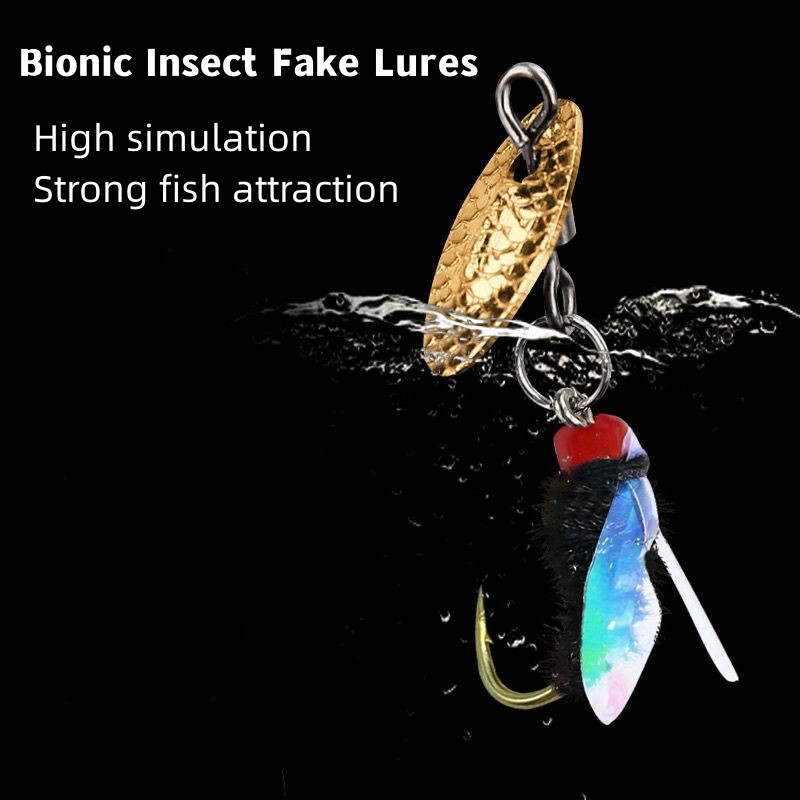 5 bucăți Naluci false pentru insecte bionice Naluci bionice pentru albine Cârlig pentru zburătoare cu aripi Scud Fly Bug Momeală pentru insecte Vierme artificial Naluci de pescuit