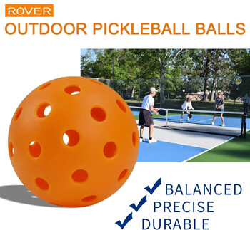 Pickleball 74/72MM Издръжливи 40/26 дупки На открито и закрито 6 бр. Pickleballs 26g за състезания Pickleball Пакети с Pickleballs