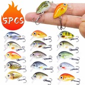 Mini Crankbait Kit Hard Bait Minnow Wobbler Rattletrap Mamci za pecanje s visokom udicom 3D realistične ribičke oči Mamci za plivanje