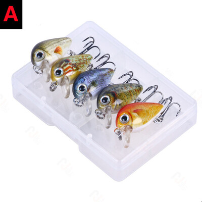 Mini Crankbait Kit Hard Bait Minnow Wobbler Rattletrap Mamci za pecanje s visokom udicom 3D realistične ribičke oči Mamci za plivanje