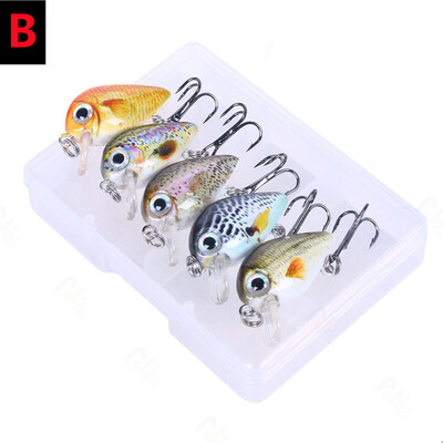 Mini Crankbait Kit Hard Bait Minnow Wobbler Rattletrap Mamci za pecanje s visokom udicom 3D realistične ribičke oči Mamci za plivanje