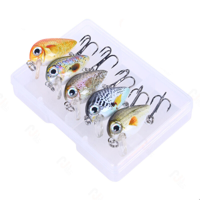 Mini Crankbait Kit Hard Bait Minnow Wobbler Rattletrap Mamci za pecanje s visokom udicom 3D realistične ribičke oči Mamci za plivanje