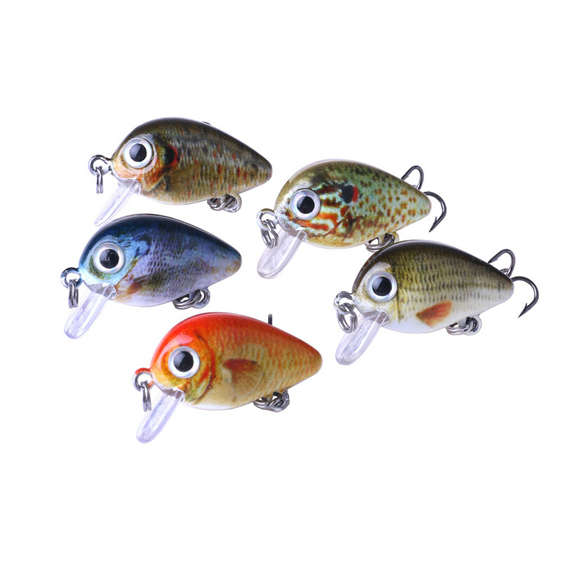 Mini Crankbait Kit Hard Bait Minnow Wobbler Rattletrap Mamci za pecanje s visokom udicom 3D realistične ribičke oči Mamci za plivanje