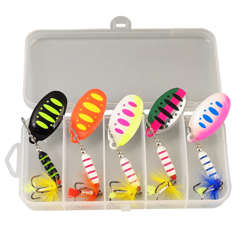 7.5G Spinner Metalni mamac Šarene šljokice Ribolovni mamci Realni Crankbaits Set Bas pastrva Losos Hard Metal Spinner Baits Kit