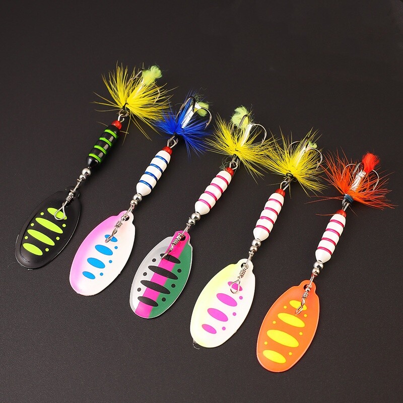 7.5G Spinner Metalni mamac Šarene šljokice Ribolovni mamci Realni Crankbaits Set Bas pastrva Losos Hard Metal Spinner Baits Kit