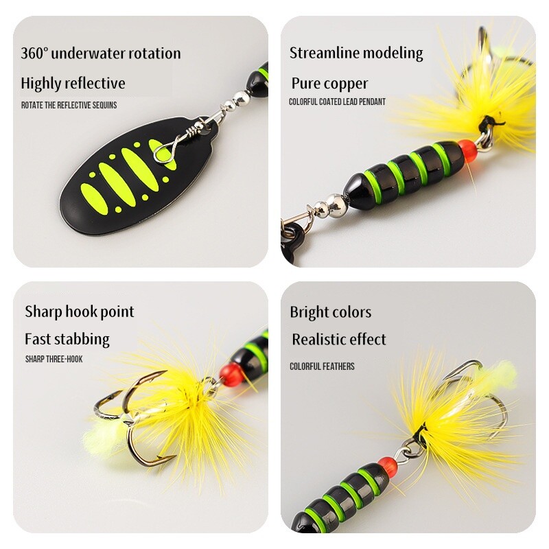 7.5G Spinner Metalni mamac Šarene šljokice Ribolovni mamci Realni Crankbaits Set Bas pastrva Losos Hard Metal Spinner Baits Kit