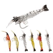 5 ks/sada mäkkých silikónových simulačných rybárskych návnad, návnad na krevety, umelých pstruhových návnad, rybieho zápachu, jednoduchého háčika, basového náčinia, jigu