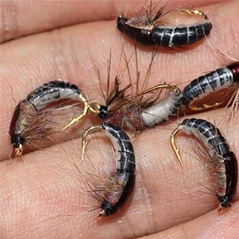 6 τμχ Spinner Sequin Scud Nymph Scud Lure Fly for Trout Fishing Artificial Insect Bait Simulated Scud Worm Realistic Fishing L