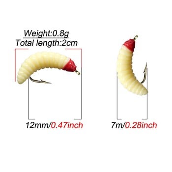 5/10/20Pieces Maggot Fly Fishing Wet Trout Flies Worm Bait for Trout Perch Bass Fishing Fly Insect Lures