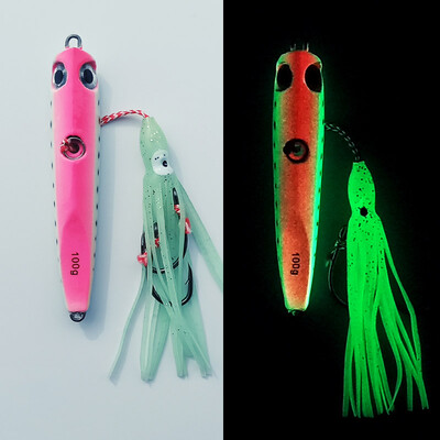 1PC Glow Inchiku Jig 60g80g100g135g Naluca metalică pentru pescuit în mare Fusta luminoasă Lead Jig pesca Pește Jigging Nalucă