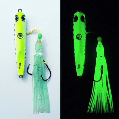 1PC Glow Inchiku Jig 60g80g100g135g Naluca metalică pentru pescuit în mare Fusta luminoasă Lead Jig pesca Pește Jigging Nalucă