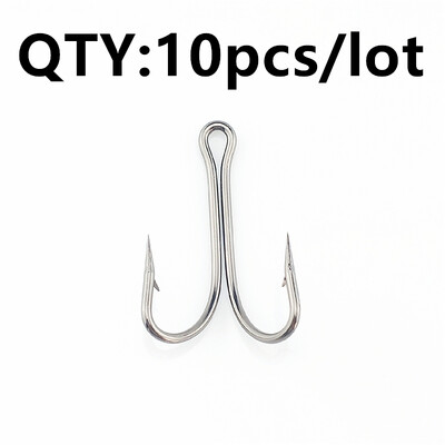 5 ili 10 kom/lot Dvostruka udica od ugljičnog čelika Izdržljiva upotreba Duga visoka udica za pecanje za meke mamce Jig Bass Dodaci