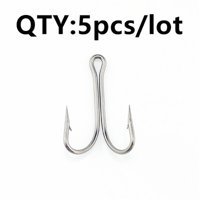 5 ili 10 kom/lot Dvostruka udica od ugljičnog čelika Izdržljiva upotreba Duga visoka udica za pecanje za meke mamce Jig Bass Dodaci