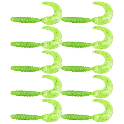 10 buc. Naluci de pescuit din silicon moale Jigging 35mm 55mm Creveți cu miros de pește Wobblers coadă în spirală Naluci artificiale de înot Shad Supple