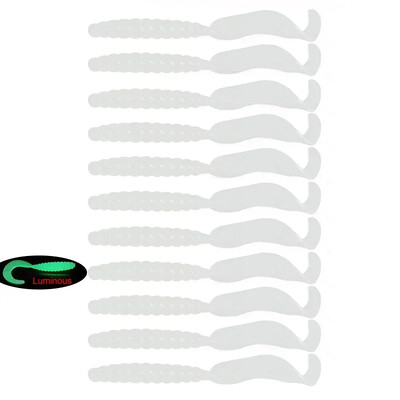 10 buc. Naluci de pescuit din silicon moale Jigging 35mm 55mm Creveți cu miros de pește Wobblers coadă în spirală Naluci artificiale de înot Shad Supple