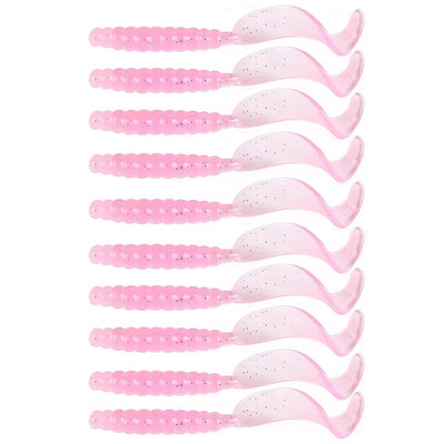 10 buc. Naluci de pescuit din silicon moale Jigging 35mm 55mm Creveți cu miros de pește Wobblers coadă în spirală Naluci artificiale de înot Shad Supple