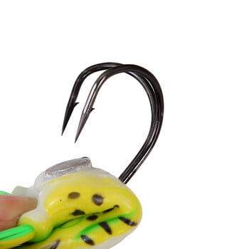 1 τμχ 5G 8,5G 13G 17,5G Frog Lure Soft Tube Bait Πλαστικό δόλωμα ψαρέματος με γάντζους ψαρέματος Top Water Ray Frog Τεχνητά 3D μάτια