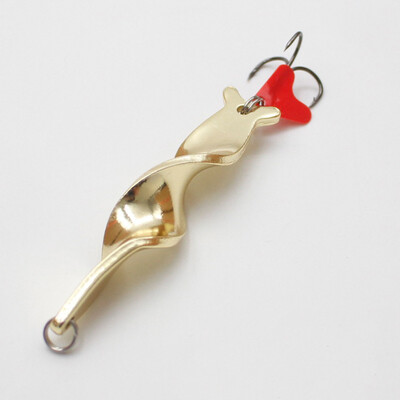 1PC Trolling Spinning Spirala Linguri turnate lungi Naluca de pescuit Spinner 10g 14g 21g 28g Rotație șurub Metal Jigbait Red Hear Paiete