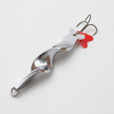 1PC Trolling Spinning Spirala Linguri turnate lungi Naluca de pescuit Spinner 10g 14g 21g 28g Rotație șurub Metal Jigbait Red Hear Paiete