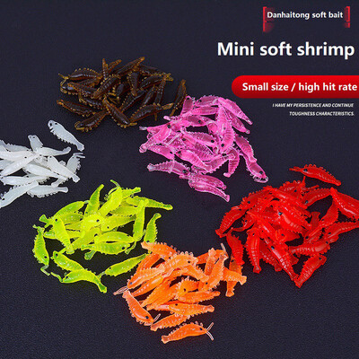 10-50 τμχ/ παρτίδα Shrimp Bait Soft Silicone Fishing Lures 2,8cm/0,3g Luminous Glow Worm του γλυκού νερού Νέο σχέδιο Pesca Fishing Tackle