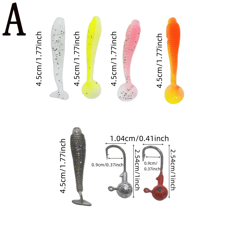 40PCS/1 kutija lažnog mamca meki mamac za slatkovodnog brancina i ribu mandarinu ojačan s dovoljno grama udice s olovnom glavom