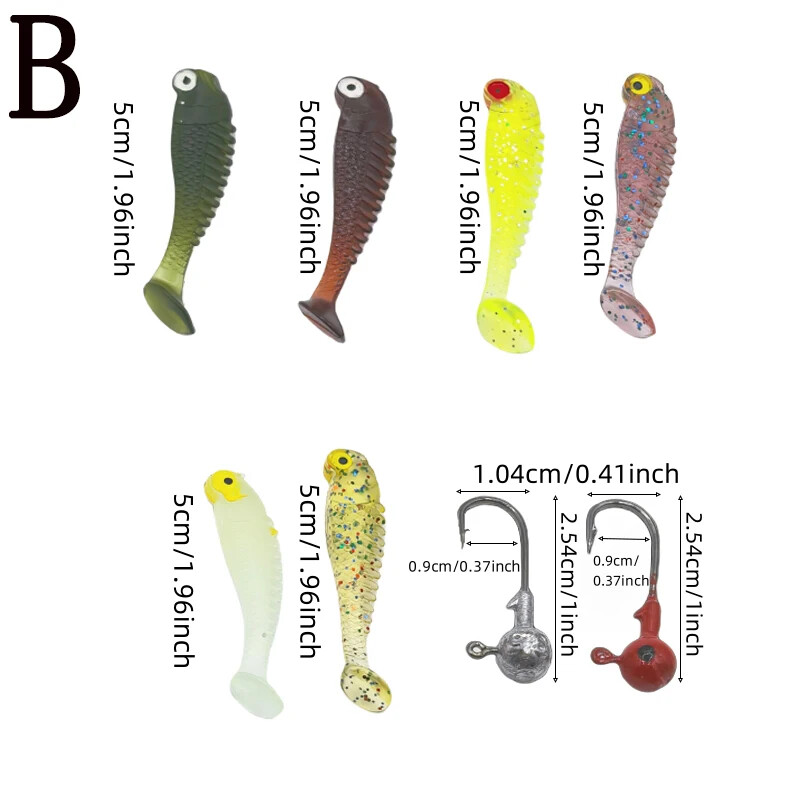 40PCS/1 kutija lažnog mamca meki mamac za slatkovodnog brancina i ribu mandarinu ojačan s dovoljno grama udice s olovnom glavom