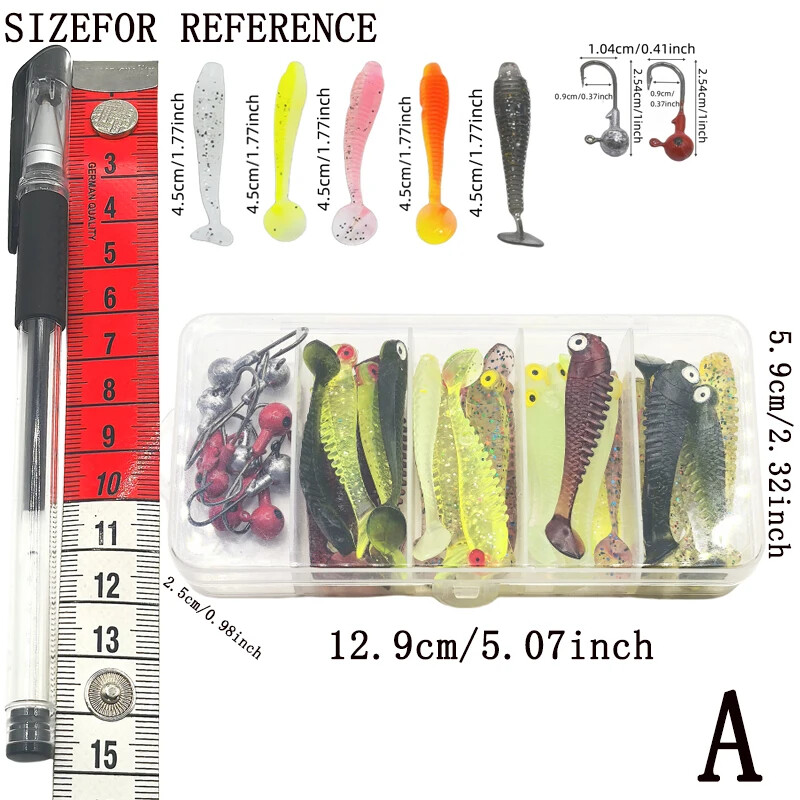 40PCS/1 kutija lažnog mamca meki mamac za slatkovodnog brancina i ribu mandarinu ojačan s dovoljno grama udice s olovnom glavom
