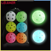 Leijiaer Night Glow Pickleball 40 Holes Pe Pickleball Ražotāja tiešā pārdošana 6 gabali vienā maisā krikets