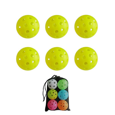 Leijiaer Night Glow Pickleball 40 Holes Pe Pickleball Ražotāja tiešā pārdošana 6 gabali vienā maisā krikets