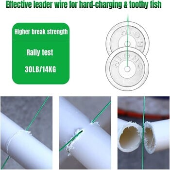 2023 New Arrival Anti Bite Steel Fishing Line Steel Wire Leader with Swivel Fishing Accessory Lead Core Leash Fishing Wire 10cm