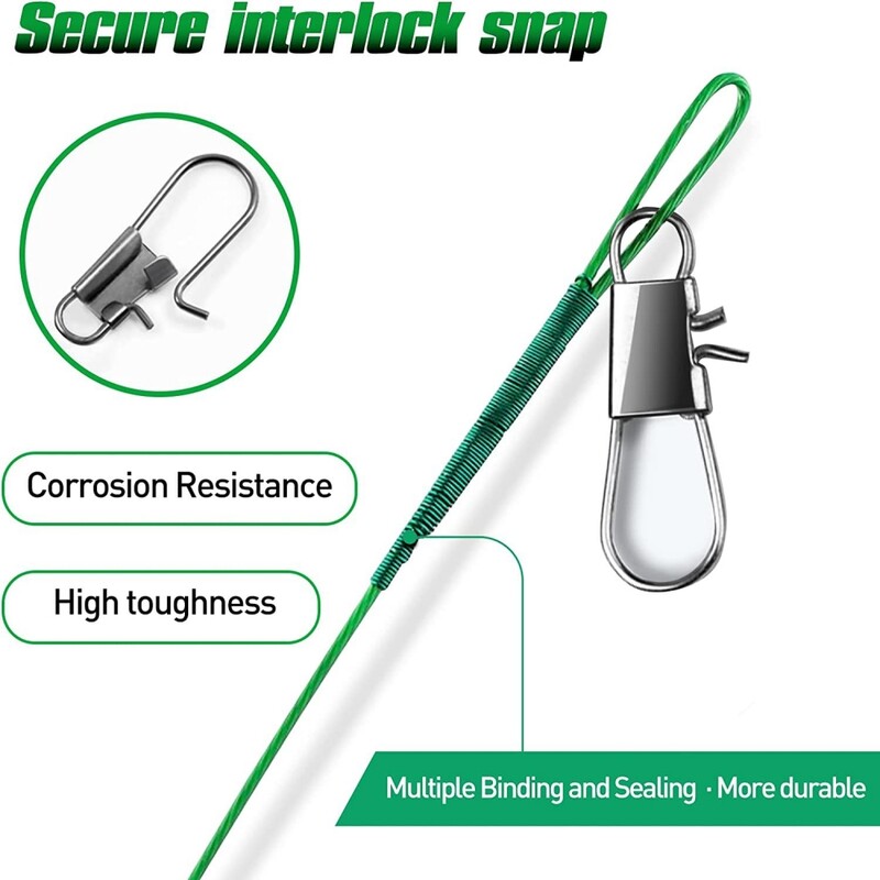 2023 m. Naujas nuo įkandimo apsaugantis plieninis žvejybos valas, plieninis viela su pasukamu žvejybos priedu, šerdies pavadėliu, 10 cm