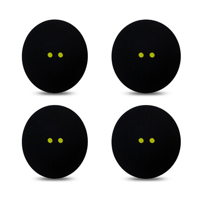 2 tk / 4 tk kummist squash palli topelt kollase punktiga squash pallid treeningkiirus Spordi kummist bola squash palli dot squash bola