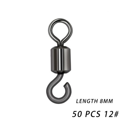 50 komada Okretni konektor za pecanje 8 oblika, kvalitetan nehrđajući čelik, pribor za pecanje, kotrljajući konektor za pecanje