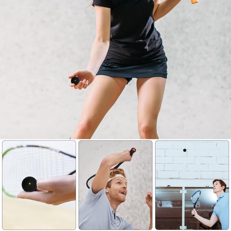 Топки за скуош с една точка, гумени високоеластични топки за ракети за скуош Дълготрайни топки за скуош, за състезателна тренировка за начинаещи