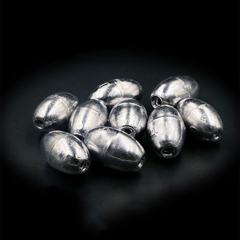 50 KOM 0,35-3 g ovalnog oblika, brzo tonući mamac, uteg, podijeljeni metak, ovalne perle za pecanje, tonila za ribolovnu opremu