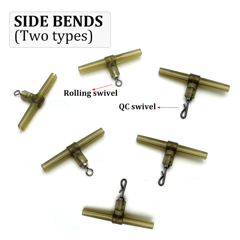 Príslušenstvo pre vrtuľníkové rybárske súpravy na lov kaprov, bočné ohyby s rýchlou výmenou otočných rolovacích rukávov proti zamotaniu na rybárske náčinie na lov kaprov