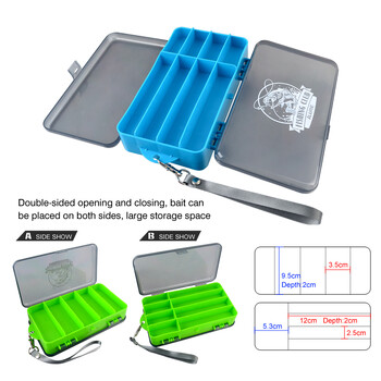 Διπλής όψης Fishing Box Πλαστικό Fisherman Tackle Boxes Boit Container Lure Hook Tool Case Αξεσουάρ διοργανωτής για ψάρεμα