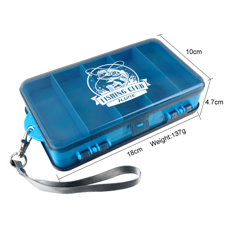 Dvostrana kutija za ribolov Plastične kutije za ribarski pribor Spremnik za mamac Udica Kutija za alat Pribor Organizator za ribolov