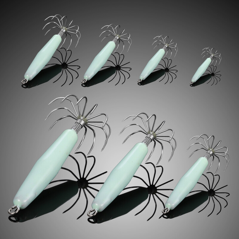 Svjetleća udica za lignje 12 riba kišobran Umjetni mamac za hobotnicu Crank Sipa Šampi za račiće Tvrdi dodaci za mamac za ribolov 2021.