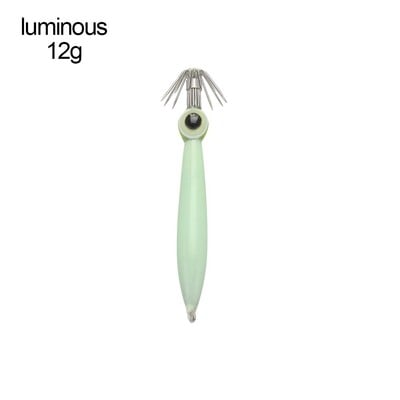 Novi stil Svjetleća/ružičasta udica za lignje s ribljim očima Svjetleća simulacija mamca za hobotnicu Drveni mamci za škampe Ribolovni pribor za ribu s rukavom