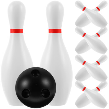 Παιχνίδια Plasitc Bowling Σετ παιχνιδιού Διασκεδαστικά Παιχνίδια μπόουλινγκ Γονέων Παιδιά Διαδραστικό παιχνίδι για το σχολείο στο σπίτι (Λευκό)