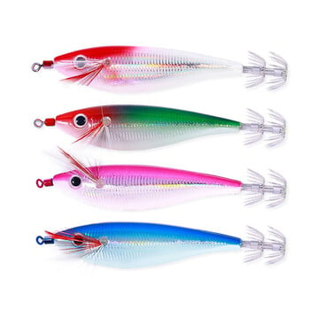 Νέα 100mm 10g Artificial Fishing Lures Squid Hook Jigs Noctilucent Squid Cuttlefish Jigs Bait Spinner Bait Sea Fish Wood Shrimps