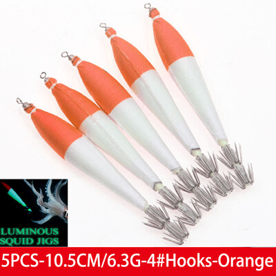 5 komada Svjetleća sipa Lignje Jig udica Sve za ribolov Mamci Hobotnica Glow Jigs Umjetni mamac Tvrdi Turlutte mamac za škampe