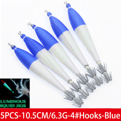 5 komada Svjetleća sipa Lignje Jig udica Sve za ribolov Mamci Hobotnica Glow Jigs Umjetni mamac Tvrdi Turlutte mamac za škampe