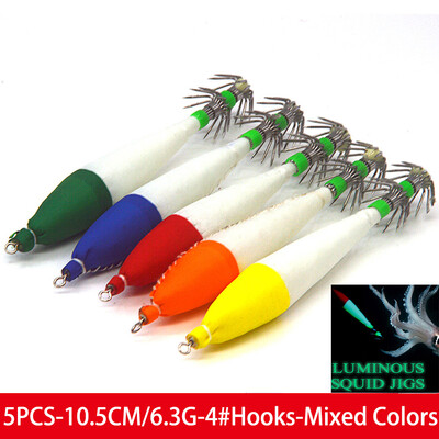 5 komada Svjetleća sipa Lignje Jig udica Sve za ribolov Mamci Hobotnica Glow Jigs Umjetni mamac Tvrdi Turlutte mamac za škampe